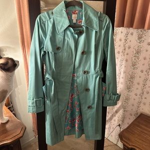 Lauren Conrad teal trench coat